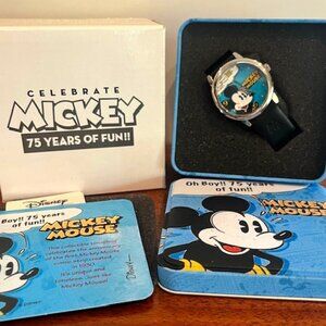 Disney's Mickey Mouse 75 Years of Fun Comic Book Watch with Tin and Box